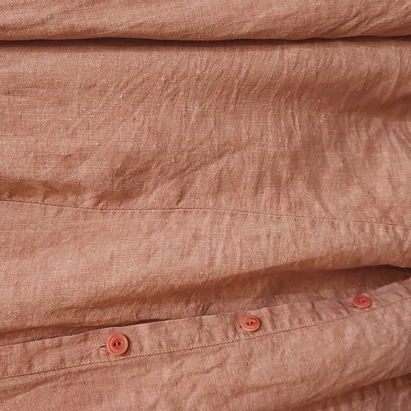 Flax Pink Linen Button Front Shirt Jacket Size Large - Picture 9 of 12